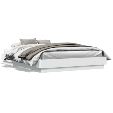 Estructura de cama con luces LED blanco 120x200 cm de , Camas y somieres - Ref: Foro24-3209800, Precio: 159,43 €, Descuento: %