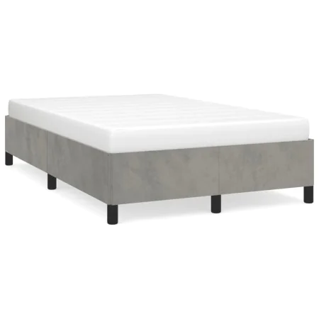 Estructura de cama terciopelo gris claro 120x190 cm de , Camas y somieres - Ref: Foro24-379528, Precio: 98,43 €, Descuento: %