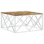 Mesa de centro acero inoxidable y madera reciclada plateada de vidaXL, Mesas de centro - Ref: Foro24-349976, Precio: 92,90 €,...