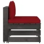 Ecksofa mit grau imprägnierten Holzkissen von vidaXL, Modulare Sofas für den Außenbereich - Ref: Foro24-3068129, Preis: 98,06...
