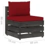 Ecksofa mit grau imprägnierten Holzkissen von vidaXL, Modulare Sofas für den Außenbereich - Ref: Foro24-3068129, Preis: 98,06...