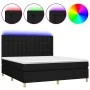 Cama box spring colchón y luces LED tela negro 180x200 cm de vidaXL, Camas y somieres - Ref: Foro24-3135775, Precio: 670,36 €...