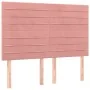 Cama box spring colchón y LED terciopelo rosa 140x200 cm de vidaXL, Camas y somieres - Ref: Foro24-3136190, Precio: 474,31 €,...