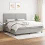 Cama box spring con colchón tela gris claro 200x200 cm de vidaXL, Camas y somieres - Ref: Foro24-3141721, Precio: 662,69 €, D...