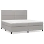 Cama box spring con colchón tela gris claro 200x200 cm de vidaXL, Camas y somieres - Ref: Foro24-3141721, Precio: 662,69 €, D...