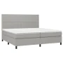 Cama box spring con colchón tela gris claro 200x200 cm de vidaXL, Camas y somieres - Ref: Foro24-3141721, Precio: 662,69 €, D...