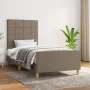 Estructura de cama con cabecero de tela gris taupe 90x190 cm de vidaXL, Camas y somieres - Ref: Foro24-3125021, Precio: 145,1...
