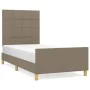 Estructura de cama con cabecero de tela gris taupe 90x190 cm de vidaXL, Camas y somieres - Ref: Foro24-3125021, Precio: 145,1...