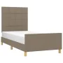 Estructura de cama con cabecero de tela gris taupe 90x190 cm de vidaXL, Camas y somieres - Ref: Foro24-3125021, Precio: 145,1...