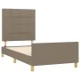 Estructura de cama con cabecero de tela gris taupe 90x190 cm de vidaXL, Camas y somieres - Ref: Foro24-3125021, Precio: 145,1...