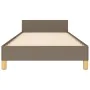 Estructura de cama con cabecero de tela gris taupe 90x190 cm de vidaXL, Camas y somieres - Ref: Foro24-3125021, Precio: 145,1...