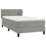 Cama box spring con colchón terciopelo gris claro 100x200 cm de vidaXL, Camas y somieres - Ref: Foro24-3127415, Precio: 309,1...