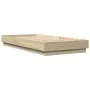 Estructura de cama con luces LED roble Sonoma 100x200 cm de , Camas y somieres - Ref: Foro24-839506, Precio: 101,59 €, Descue...