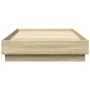 Estructura de cama con luces LED roble Sonoma 100x200 cm de , Camas y somieres - Ref: Foro24-839506, Precio: 101,59 €, Descue...
