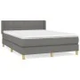 Cama box spring con colchón tela gris oscuro 140x200 cm de vidaXL, Camas y somieres - Ref: Foro24-3130274, Precio: 429,44 €, ...