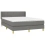 Cama box spring con colchón tela gris oscuro 140x200 cm de vidaXL, Camas y somieres - Ref: Foro24-3130274, Precio: 429,44 €, ...