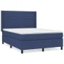 Cama box spring con colchón tela azul 140x200 cm de vidaXL, Camas y somieres - Ref: Foro24-3131519, Precio: 518,19 €, Descuen...