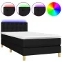 Cama box spring con colchón LED tela negro 90x200 cm de vidaXL, Camas y somieres - Ref: Foro24-3134007, Precio: 292,71 €, Des...
