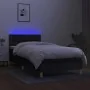 Cama box spring con colchón LED tela negro 90x200 cm de vidaXL, Camas y somieres - Ref: Foro24-3134007, Precio: 292,71 €, Des...