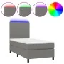 Cama box spring colchón y luces LED tela gris oscuro 100x200 cm de vidaXL, Camas y somieres - Ref: Foro24-3134694, Precio: 36...