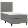 Cama box spring colchón y luces LED tela gris oscuro 100x200 cm de vidaXL, Camas y somieres - Ref: Foro24-3134694, Precio: 36...