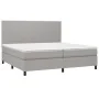 Cama box spring con colchón tela y LED gris claro 200x200 cm de vidaXL, Camas y somieres - Ref: Foro24-3134741, Precio: 688,2...