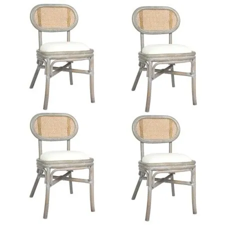 Sillas de comedor 4 unidades lino gris de vidaXL, Sillas de comedor - Ref: Foro24-3071721, Precio: 356,13 €, Descuento: %
