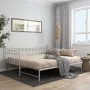 Estructura de sofá cama extraíble de metal blanco 90x200 cm de vidaXL, Camas y somieres - Ref: Foro24-324759, Precio: 169,36 ...