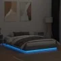 Estructura de cama con luces LED gris Sonoma 120x200 cm de , Camas y somieres - Ref: Foro24-3209805, Precio: 138,50 €, Descue...