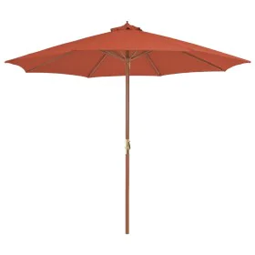 Sombrilla de jardín con palo de madera 300 cm terracota de vidaXL, Sombrillas - Ref: Foro24-44498, Precio: 99,51 €, Descuento: %