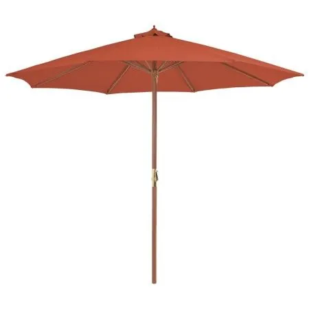 Sombrilla de jardín con palo de madera 300 cm terracota de vidaXL, Sombrillas - Ref: Foro24-44498, Precio: 99,51 €, Descuento: %