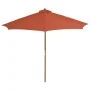 Sombrilla de jardín con palo de madera 300 cm terracota de vidaXL, Sombrillas - Ref: Foro24-44498, Precio: 99,51 €, Descuento: %