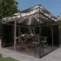 Cenador mosquitera y tira de luz LED taupé 3x3x2,73m 180 g/m² de vidaXL, Carpas y cenadores - Ref: Foro24-3070318, Precio: 31...
