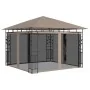 Cenador mosquitera y tira de luz LED taupé 3x3x2,73m 180 g/m² de vidaXL, Carpas y cenadores - Ref: Foro24-3070318, Precio: 31...