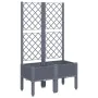 Jardinera con enrejado PP gris 80x40x142 cm de , Maceteros y jardineras - Ref: Foro24-367921, Precio: 69,73 €, Descuento: %