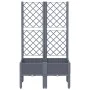 Jardinera con enrejado PP gris 80x40x142 cm de , Maceteros y jardineras - Ref: Foro24-367921, Precio: 69,73 €, Descuento: %