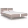 Estructura de cama con LED cuero sintético capuchino 120x200 cm de vidaXL, Camas y somieres - Ref: Foro24-280862, Precio: 182...