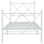 Metal bed frame with headboard and footboard white 75x190 cm by vidaXL, Beds and slatted bases - Ref: Foro24-376559, Price: 6...