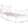 Metal bed frame with headboard and footboard white 75x190 cm by vidaXL, Beds and slatted bases - Ref: Foro24-376559, Price: 6...