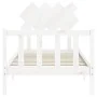 Estructura de cama con cabecero madera maciza blanco de vidaXL, Camas y somieres - Ref: Foro24-3193432, Precio: 97,43 €, Desc...