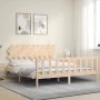 Estructura de cama de matrimonio con cabecero madera maciza de vidaXL, Camas y somieres - Ref: Foro24-3193481, Precio: 149,22...