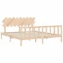 Estructura de cama de matrimonio con cabecero madera maciza de vidaXL, Camas y somieres - Ref: Foro24-3193481, Precio: 149,22...