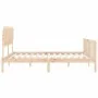 Estructura de cama de matrimonio con cabecero madera maciza de vidaXL, Camas y somieres - Ref: Foro24-3193481, Precio: 149,22...