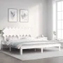 Estructura cama de matrimonio con cabecero madera maciza blanco de vidaXL, Camas y somieres - Ref: Foro24-3193742, Precio: 16...
