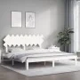 Estructura cama de matrimonio con cabecero madera maciza blanco de vidaXL, Camas y somieres - Ref: Foro24-3193742, Precio: 16...