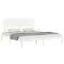 Estructura cama de matrimonio con cabecero madera maciza blanco de vidaXL, Camas y somieres - Ref: Foro24-3193742, Precio: 16...