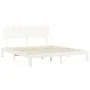 Estructura cama de matrimonio con cabecero madera maciza blanco de vidaXL, Camas y somieres - Ref: Foro24-3193742, Precio: 16...