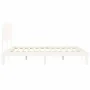 Estructura cama de matrimonio con cabecero madera maciza blanco de vidaXL, Camas y somieres - Ref: Foro24-3193742, Precio: 16...