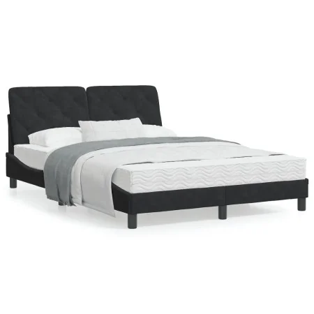 Cama con colchón terciopelo negro 120x200 cm de vidaXL, Camas y somieres - Ref: Foro24-3208648, Precio: 345,83 €, Descuento: %