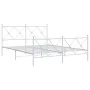 Metal bed frame with headboard and white footboard 160x200 cm by vidaXL, Beds and slatted bases - Ref: Foro24-376572, Price: ...